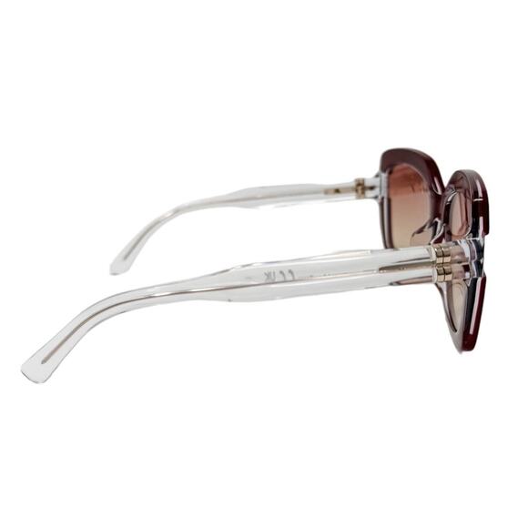 Bally Oversized Square Butterfly Sunglasses Bordeaux Red with case BY0020H main image 7
